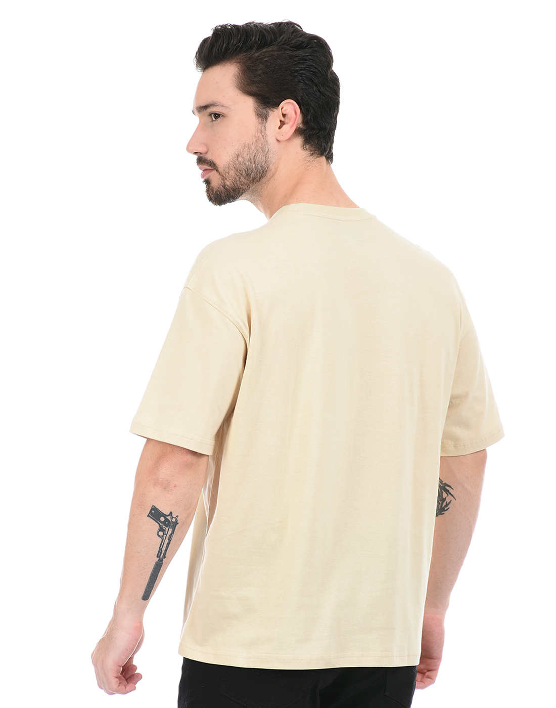 Oneway Unisex Solid Beige T-Shirt