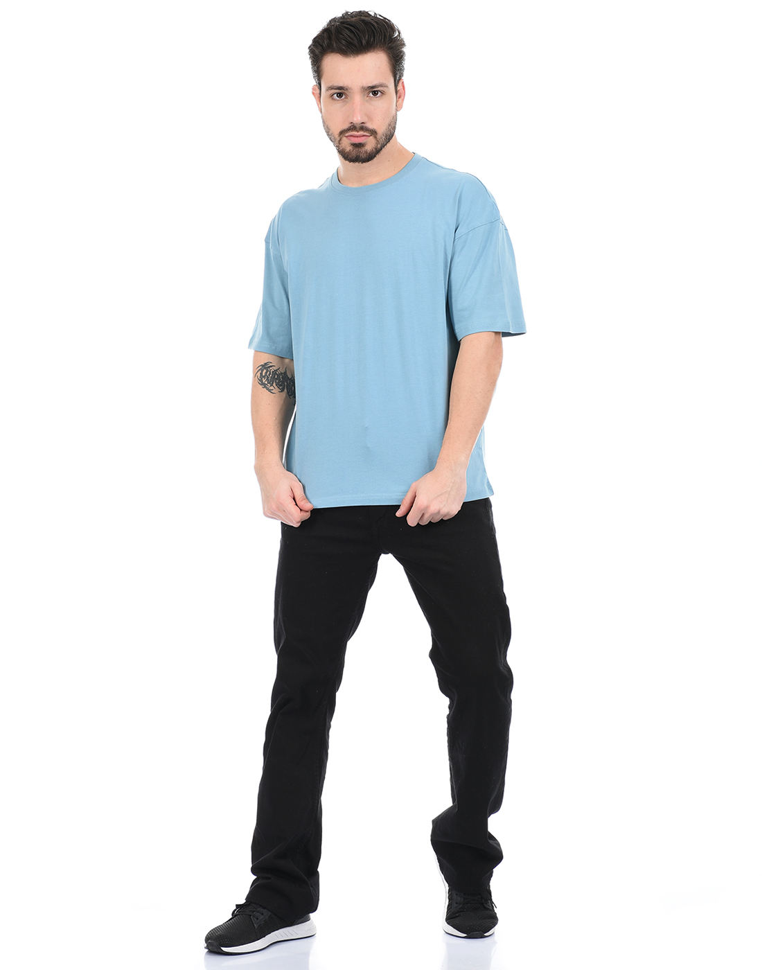 Oneway Unisex Solid Blue T-Shirt