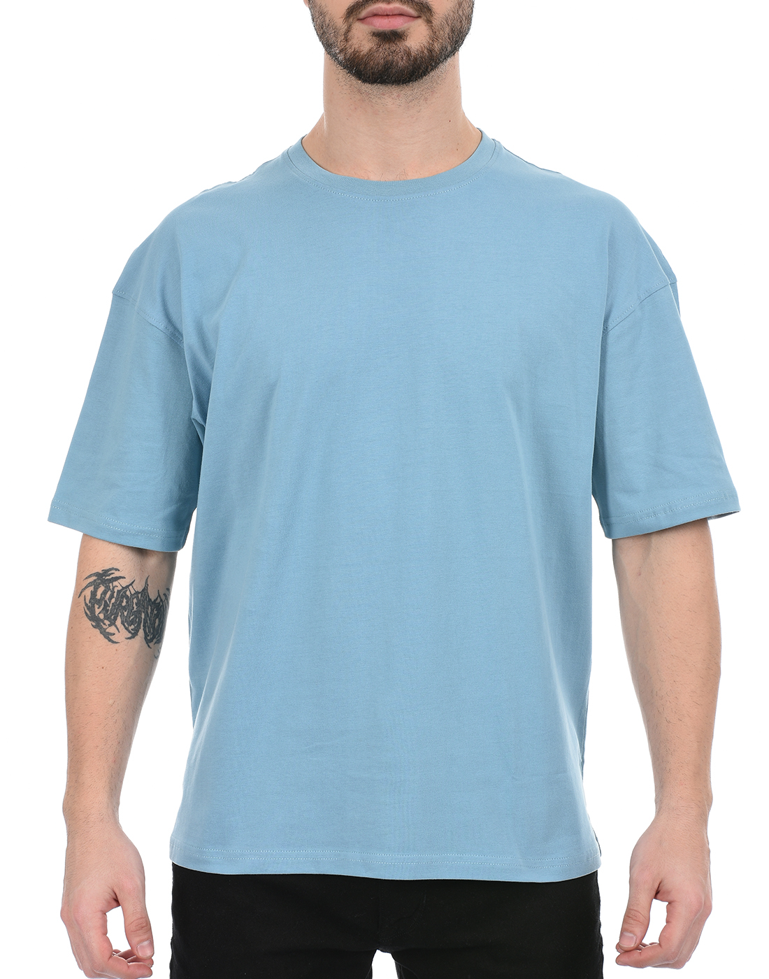 Oneway Unisex Solid Blue T-Shirt