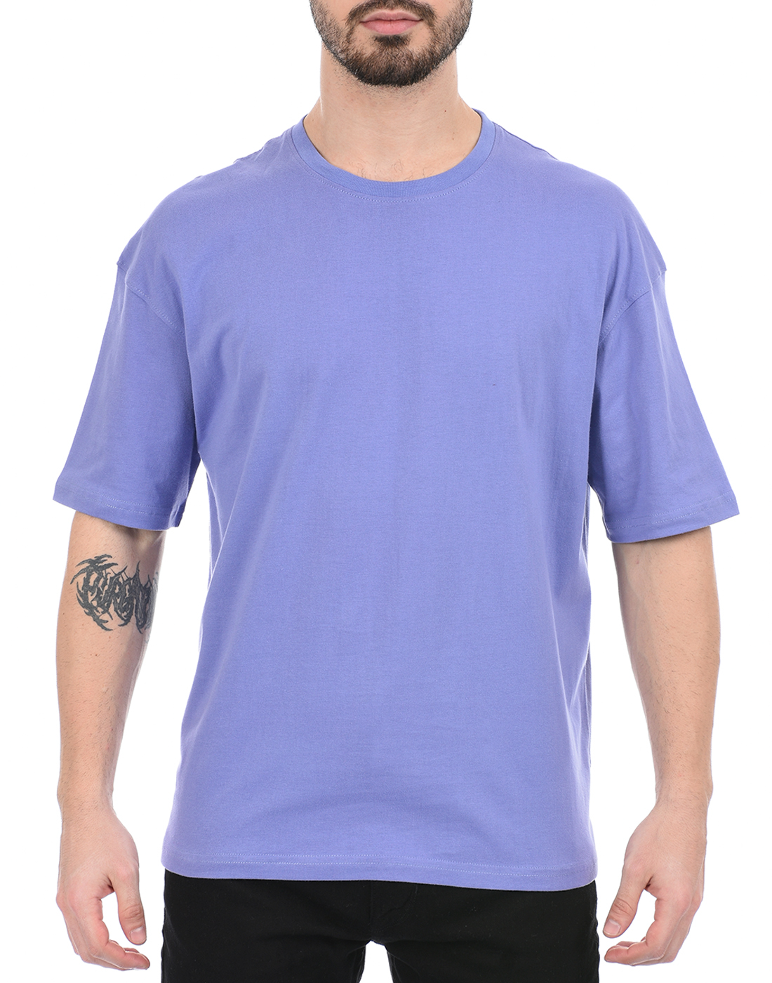 Oneway Men Solid Purple T-Shirt