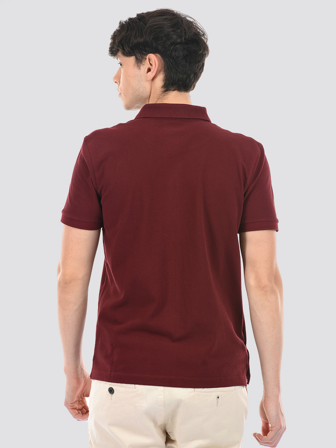 Oneway Men's Half Sleeve Relaxed Fit Wine Polo T-Shirt