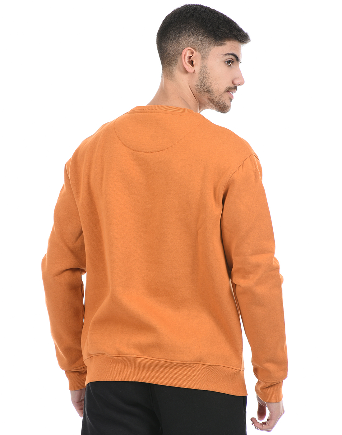 Oneway Men Printed Orange Sweatshirt