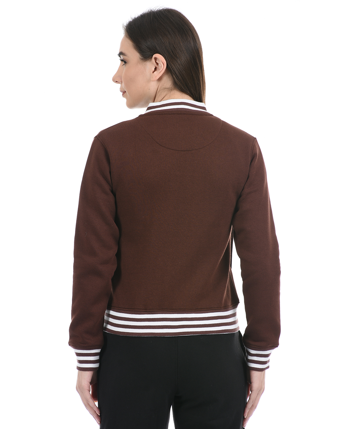 Oneway Women Striped Brown Jacket