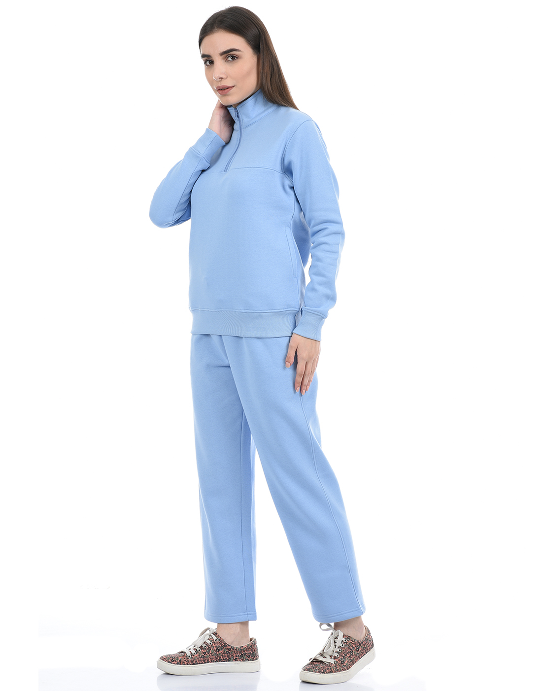 ONEWAY Women Solid Blue Track Suit