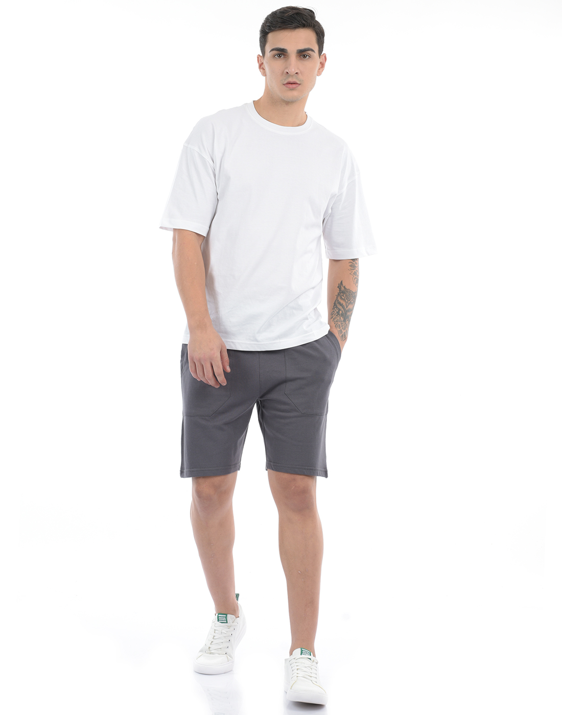 Oneway Men Solid Grey Shorts