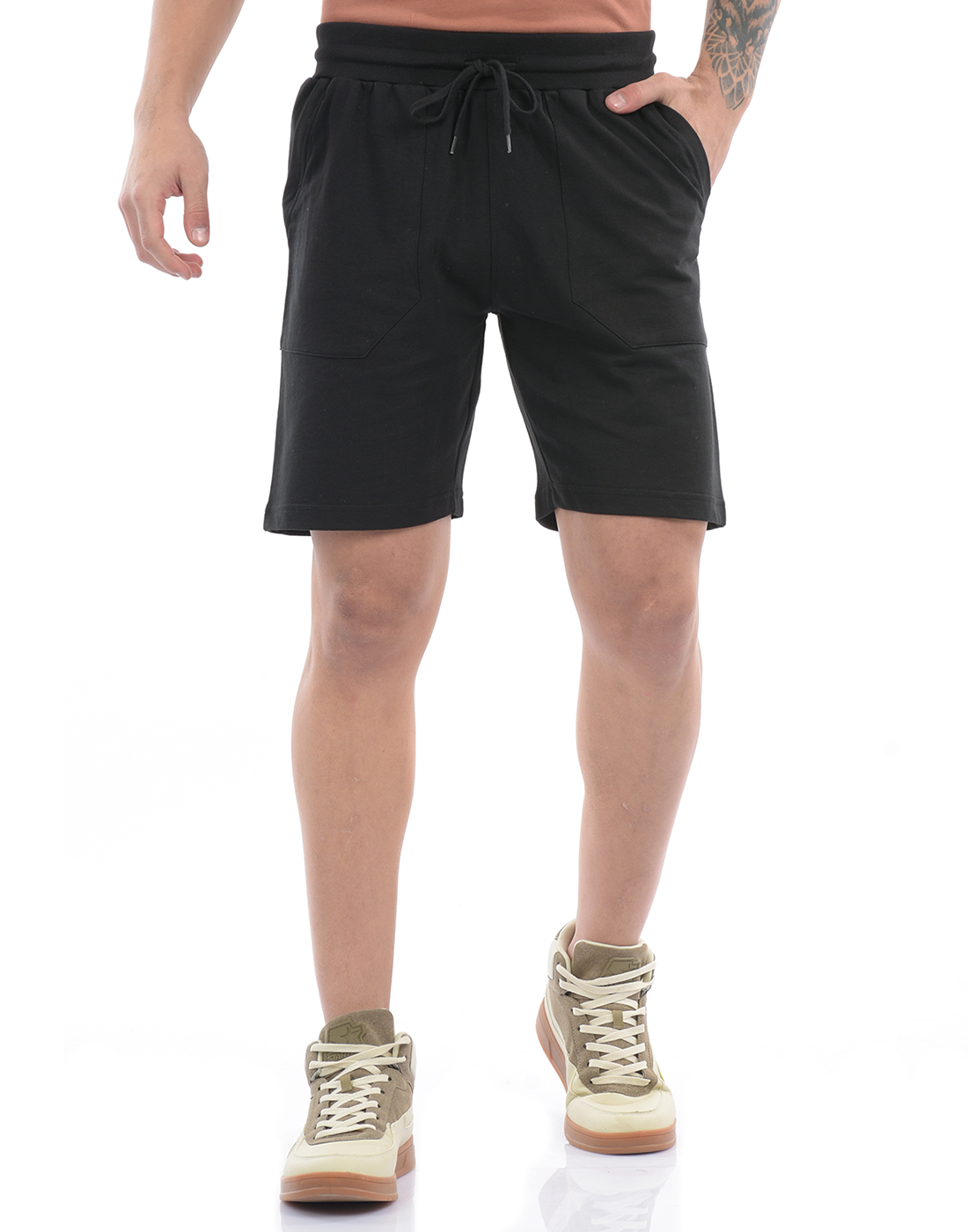Oneway Men Solid Black Shorts