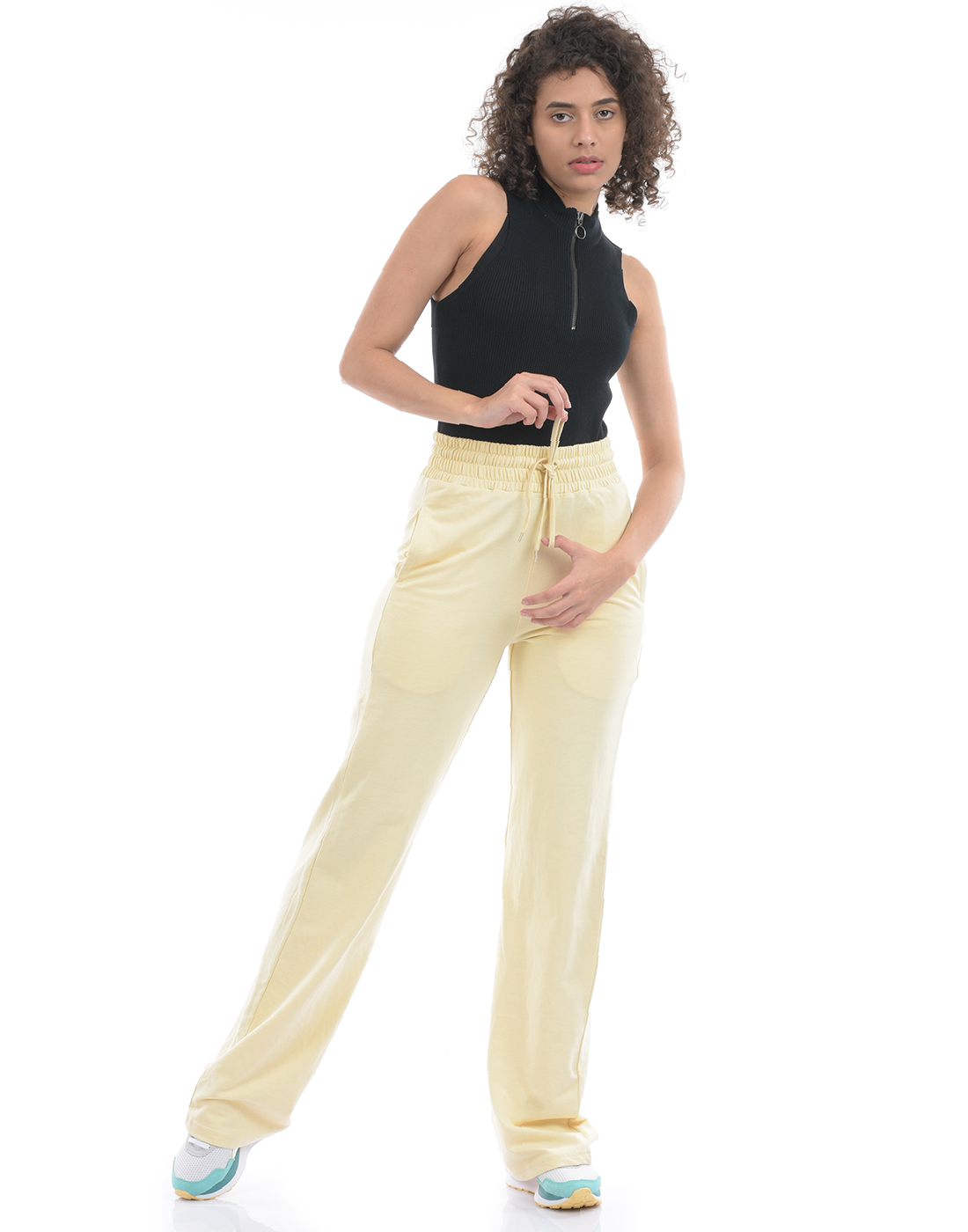 Oneway Women Solid Beige Track Pants