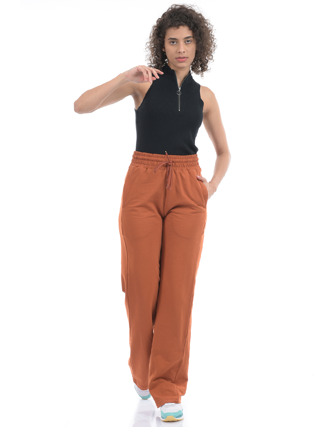 Oneway Women Solid Brown Track Pants