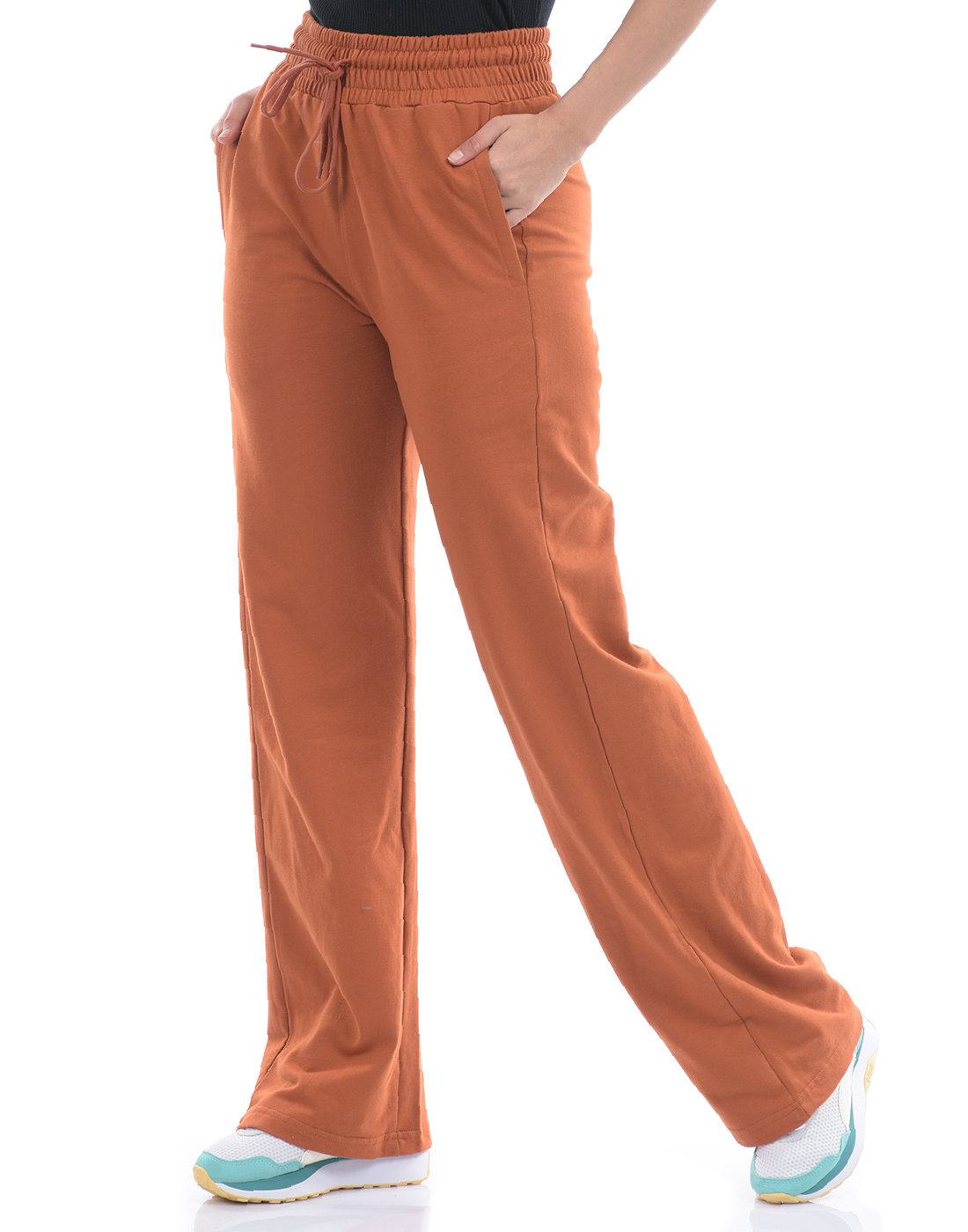 Oneway Women Solid Brown Track Pants