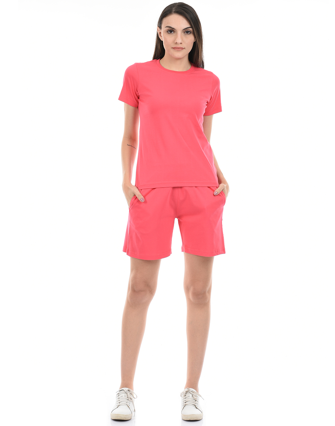 ONEWAY Round Neck Half Sleeves Solid Night Suit with shorts for Women|100% Cotton|Comfort Fit|Night Wear|Women's Comfortable PJ'S