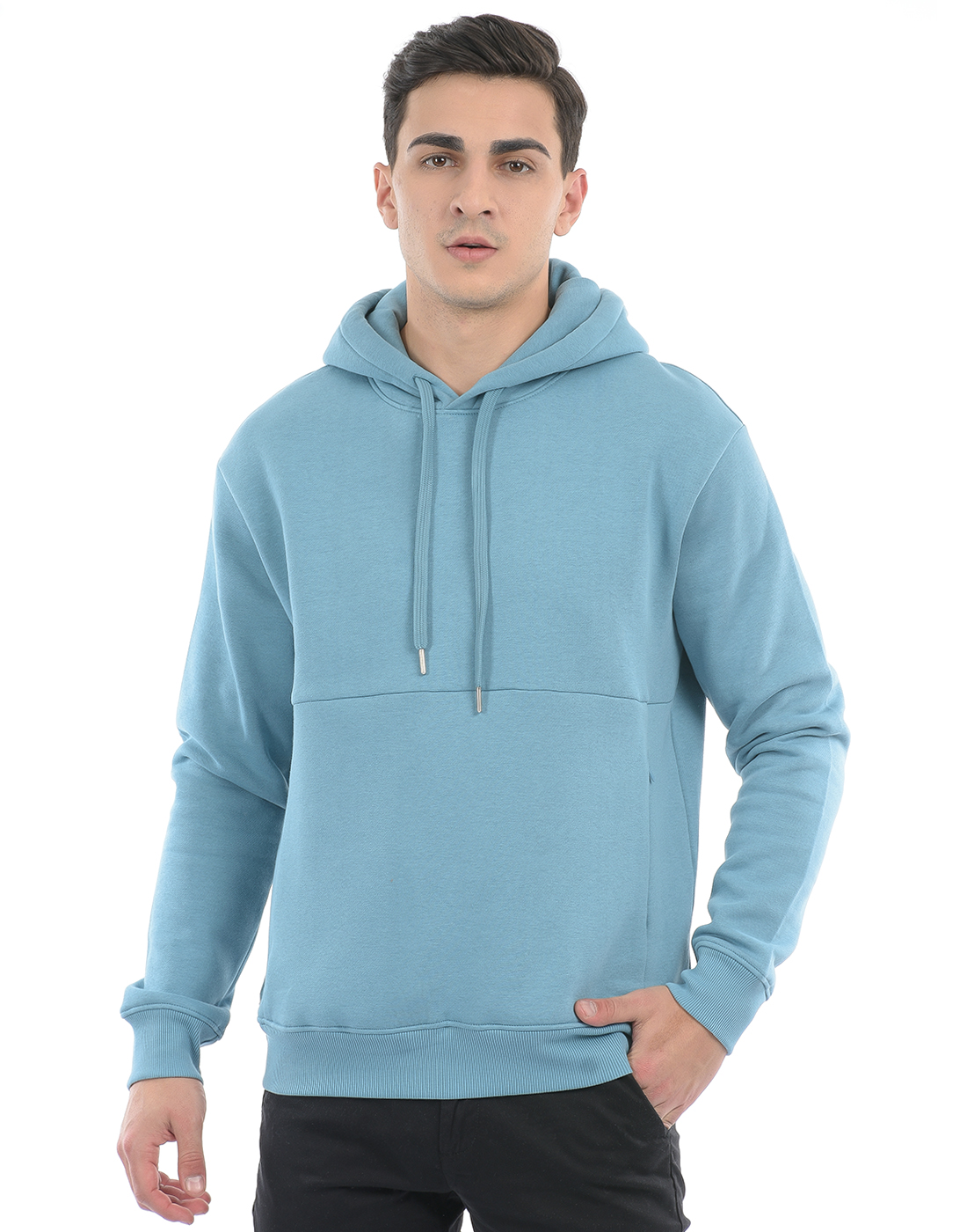 Oneway Men Solid Blue Sweat Shirt
