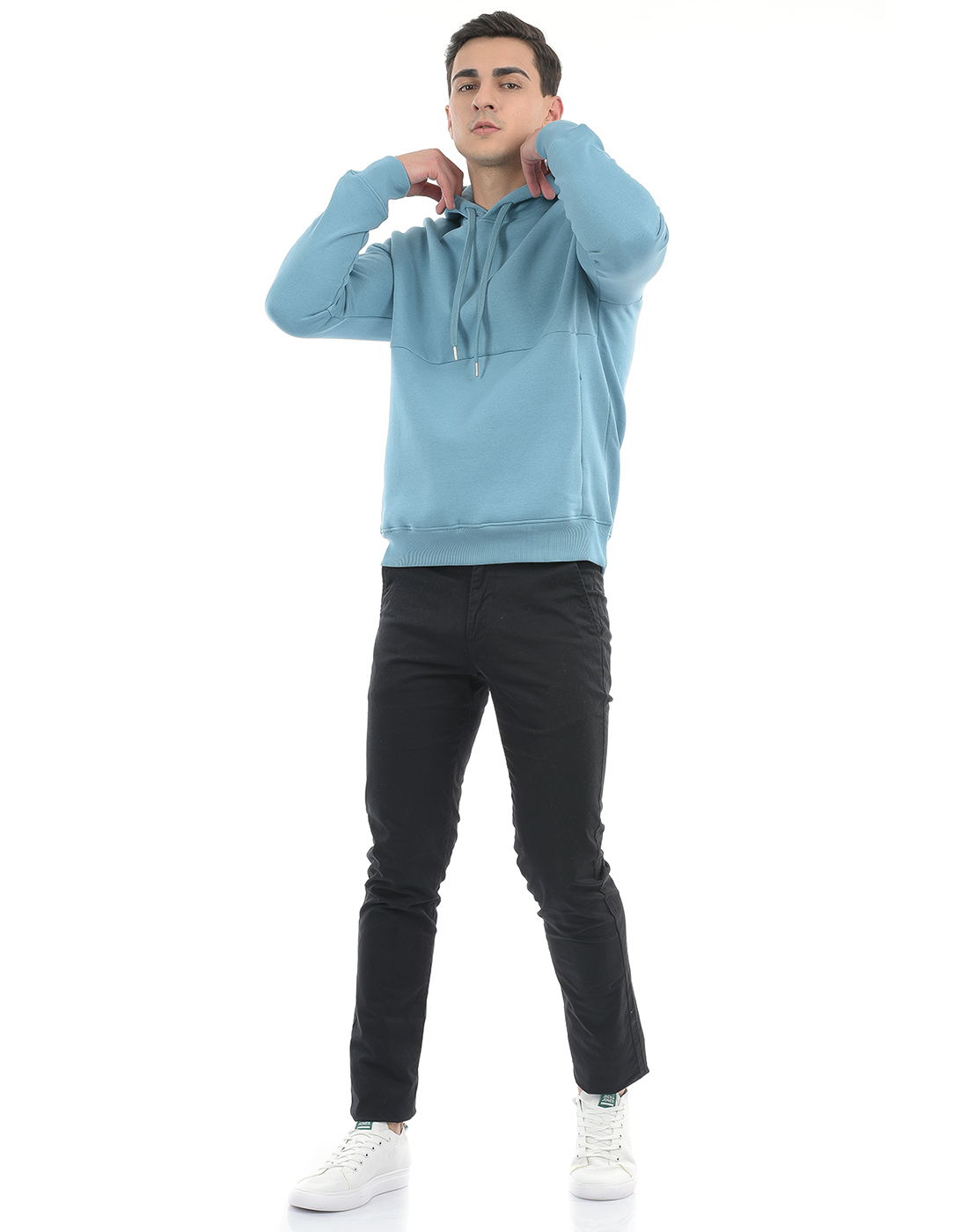 Oneway Men Solid Blue Sweat Shirt