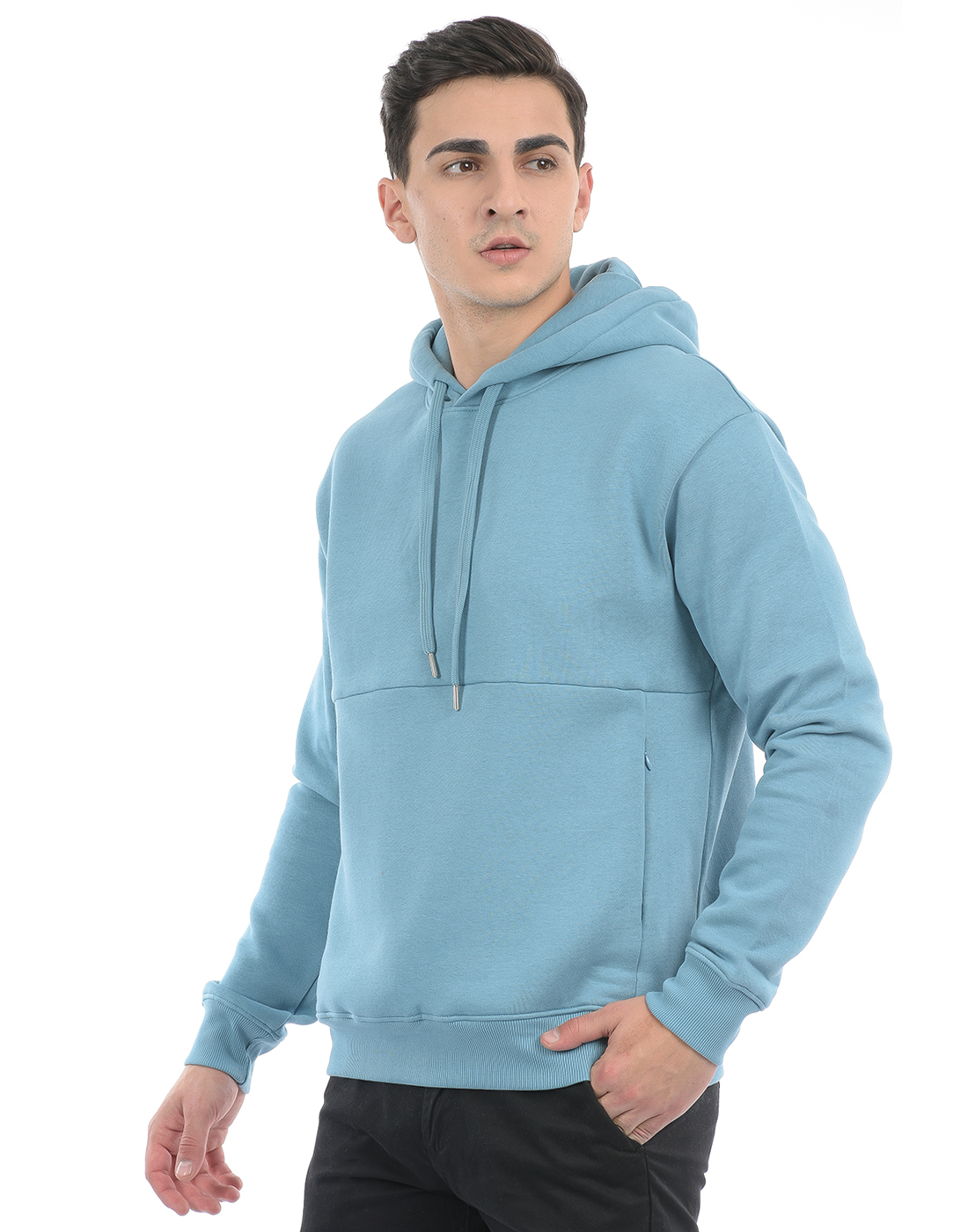 Oneway Men Solid Blue Sweat Shirt