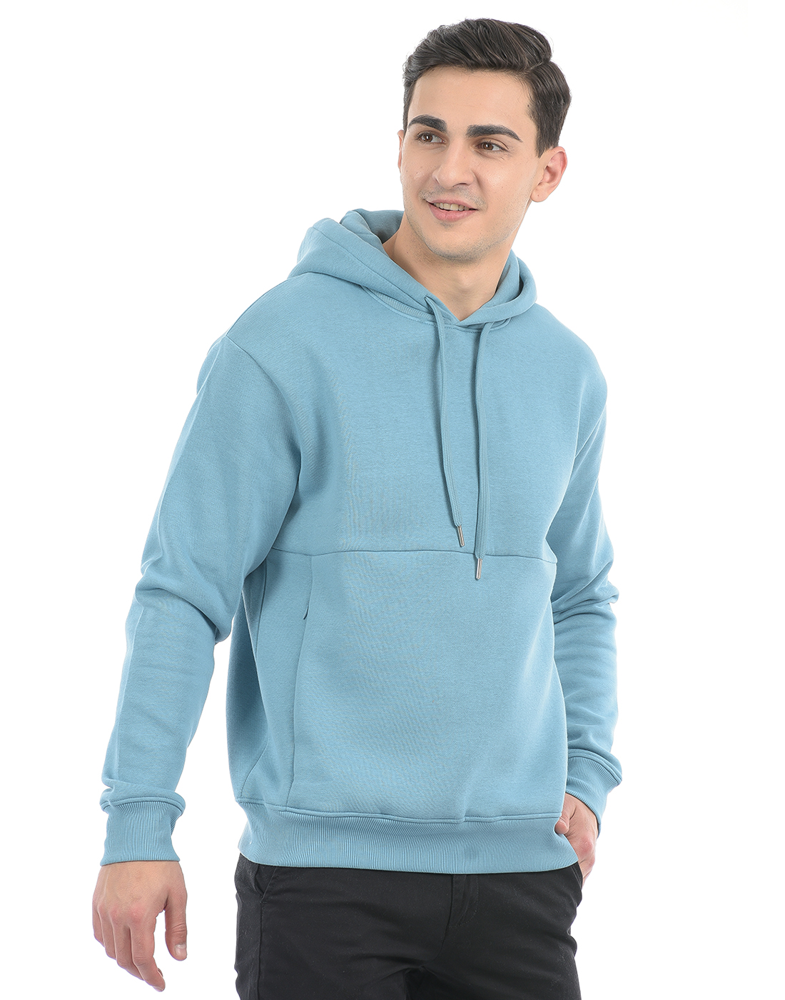 Oneway Men Solid Blue Sweat Shirt