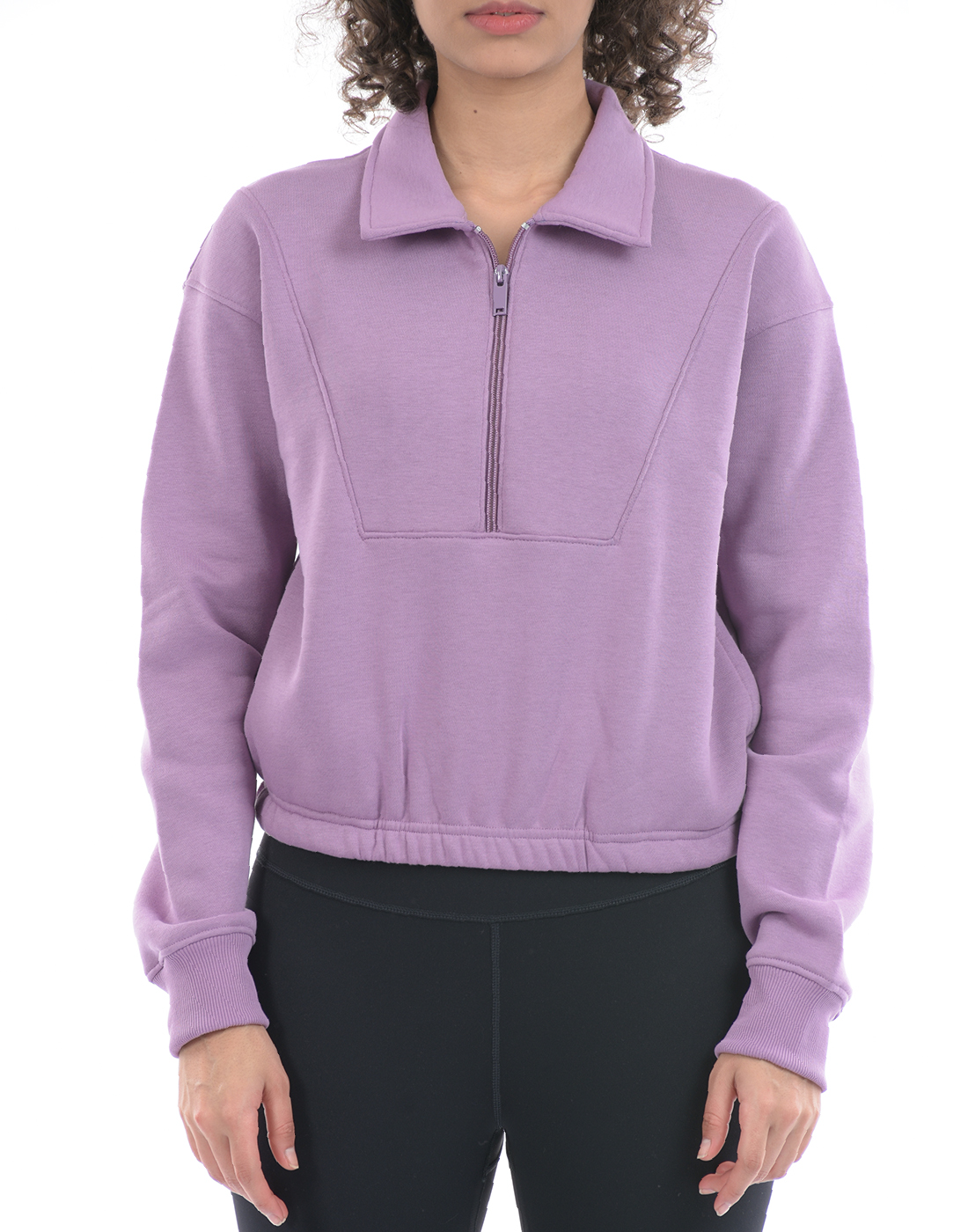 Oneway Women Solid Purple Sweat Shirt