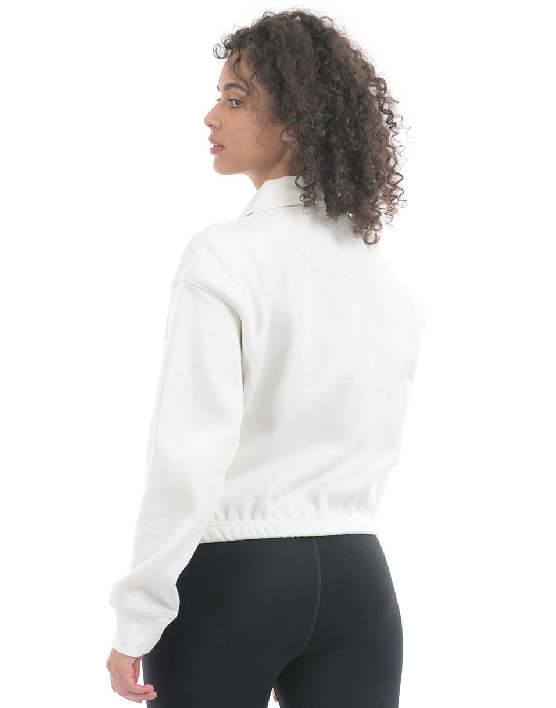Oneway Women Solid Off White Sweat Shirt