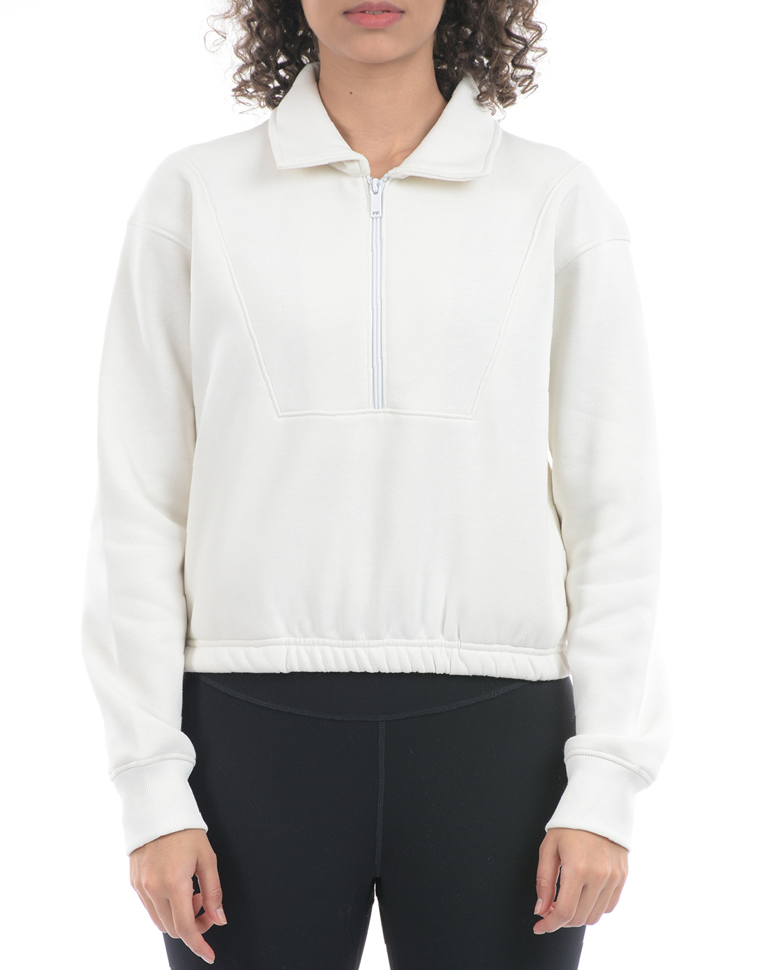 Oneway Women Solid Off White Sweat Shirt