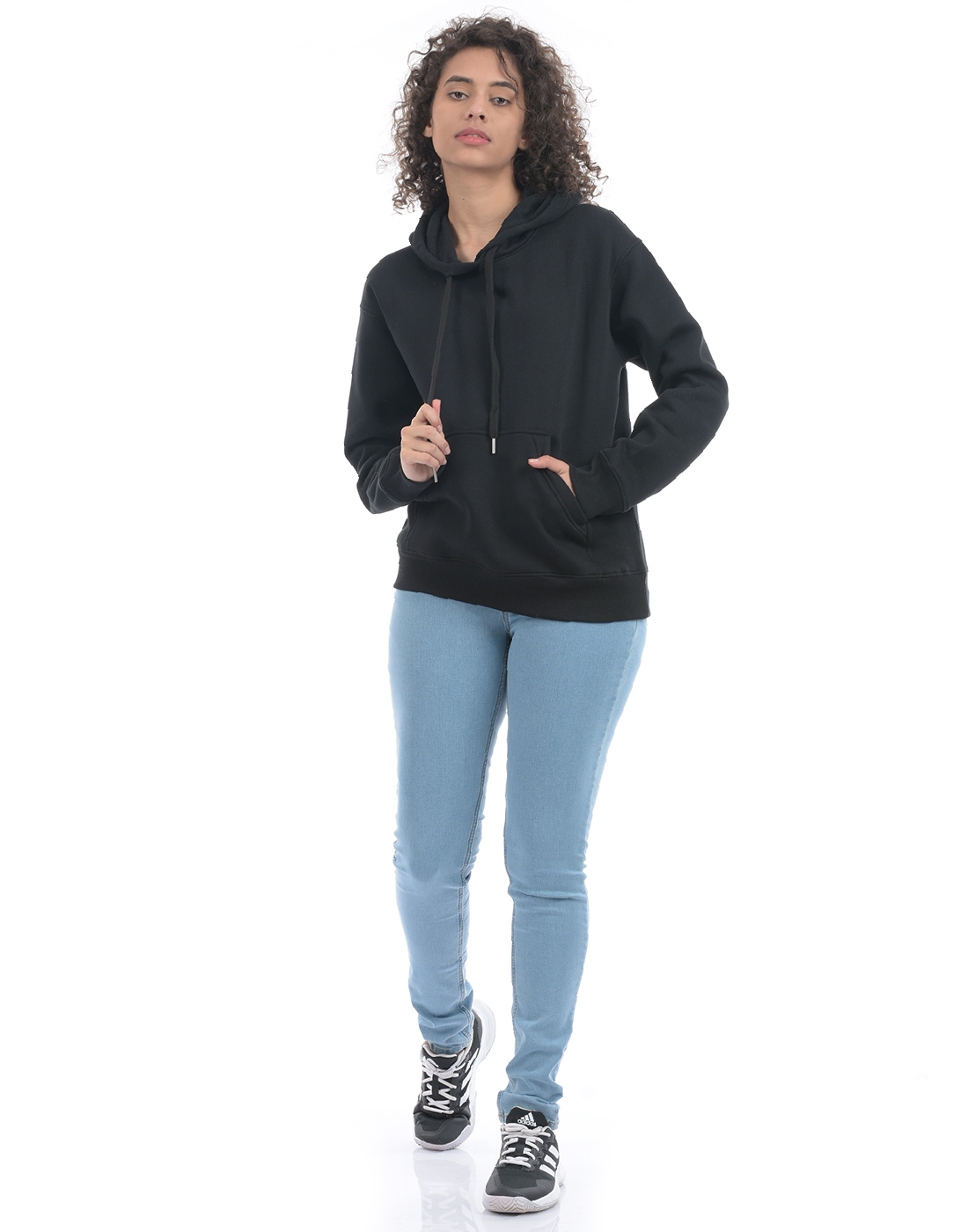 Oneway Women Solid Black Sweat Shirt