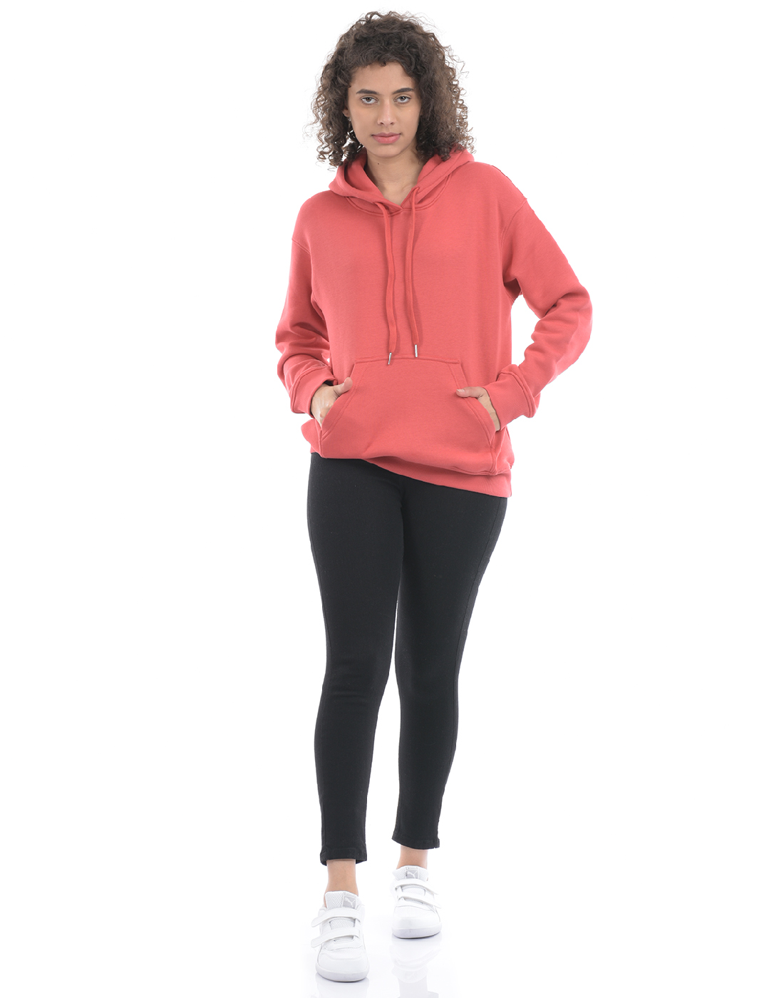 Oneway Women Solid Pink Sweat Shirt
