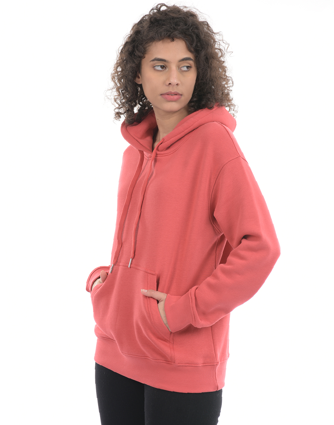 Oneway Women Solid Pink Sweat Shirt