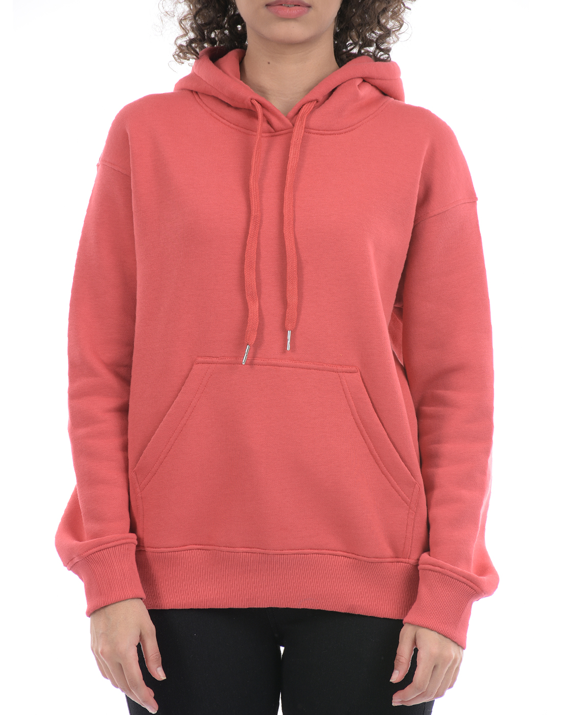 Oneway Women Solid Pink Sweat Shirt