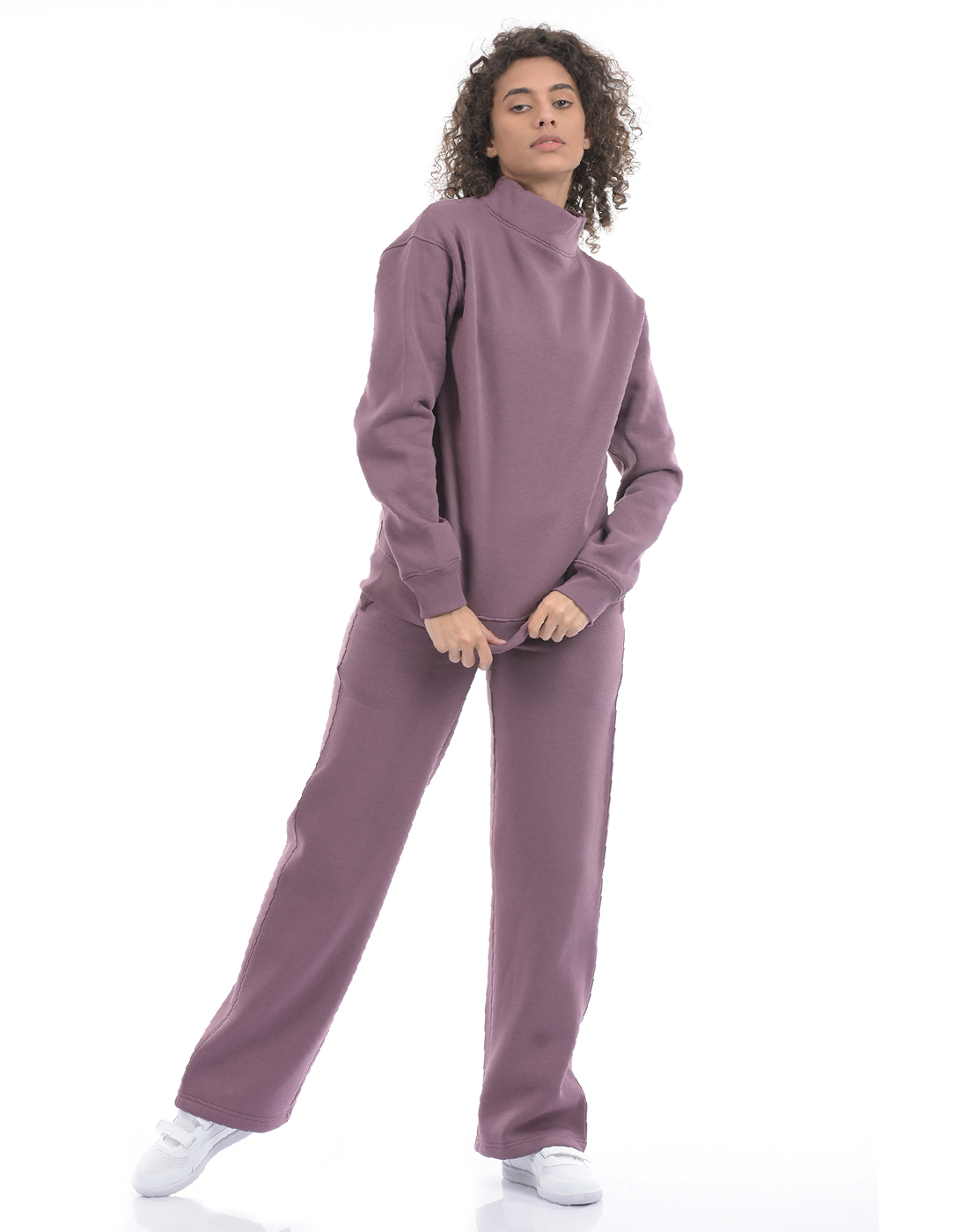 Oneway Women Solid Purple Track Suit