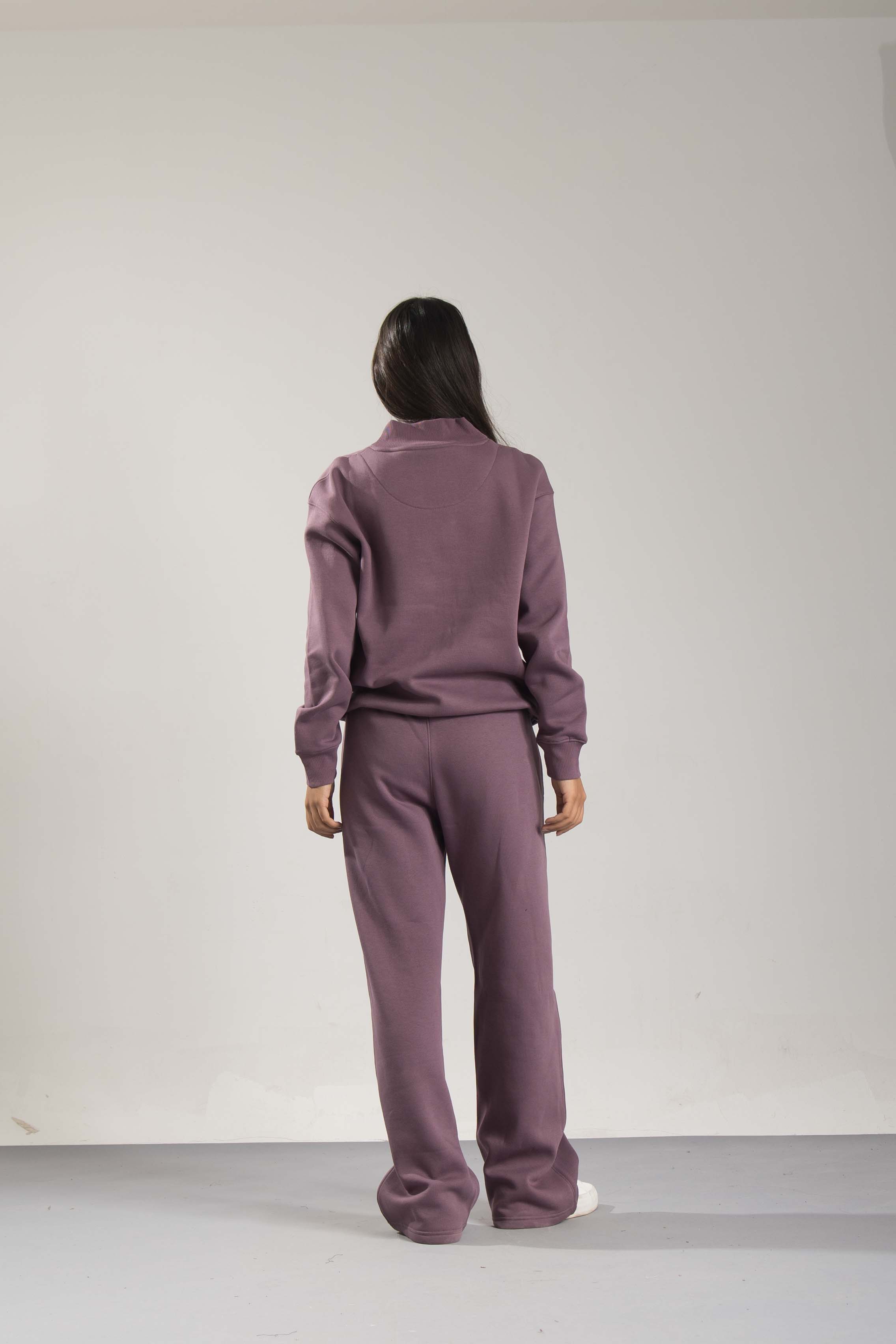 Oneway Women's Solid Purple Track Suit