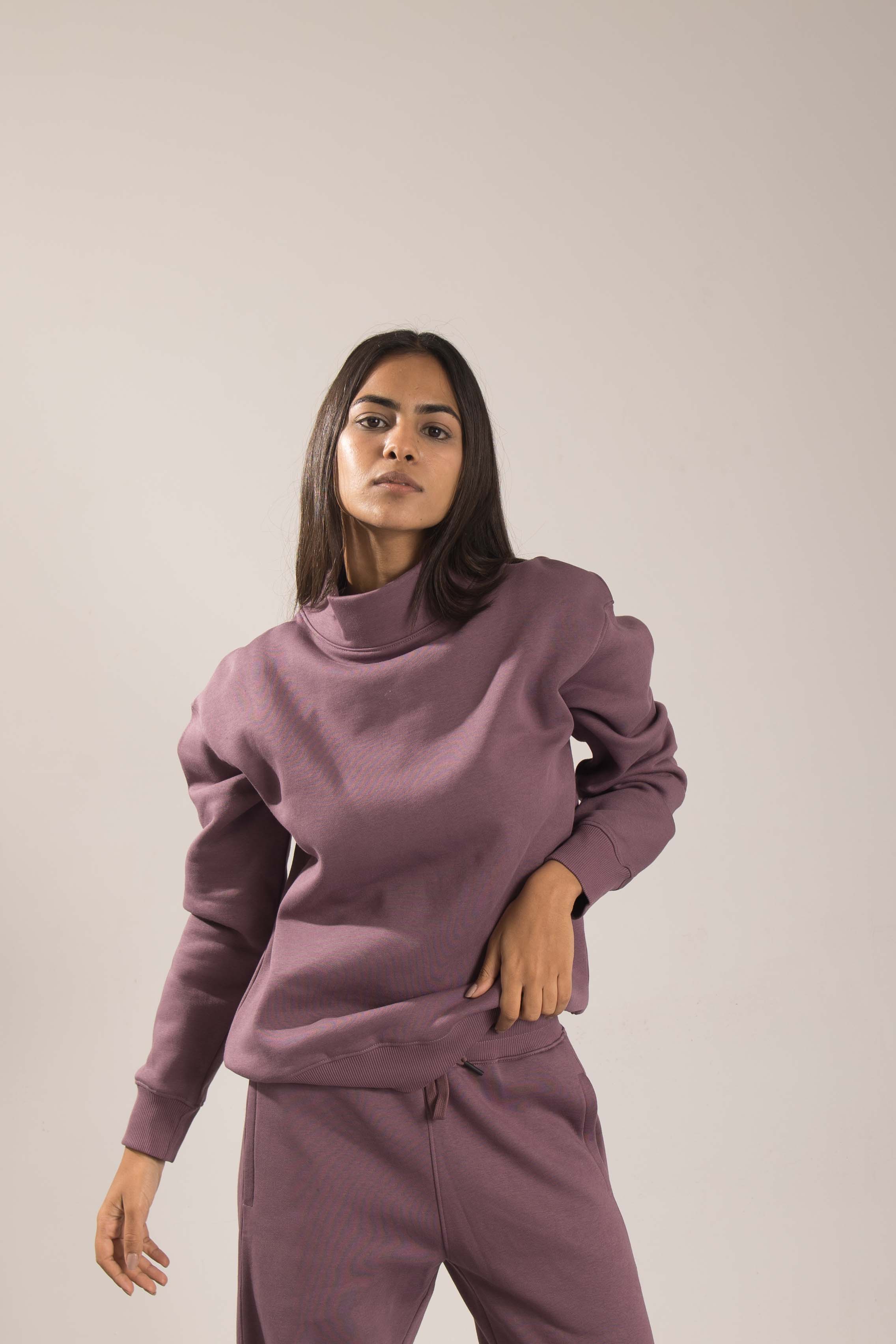 Oneway Women's Solid Purple Track Suit