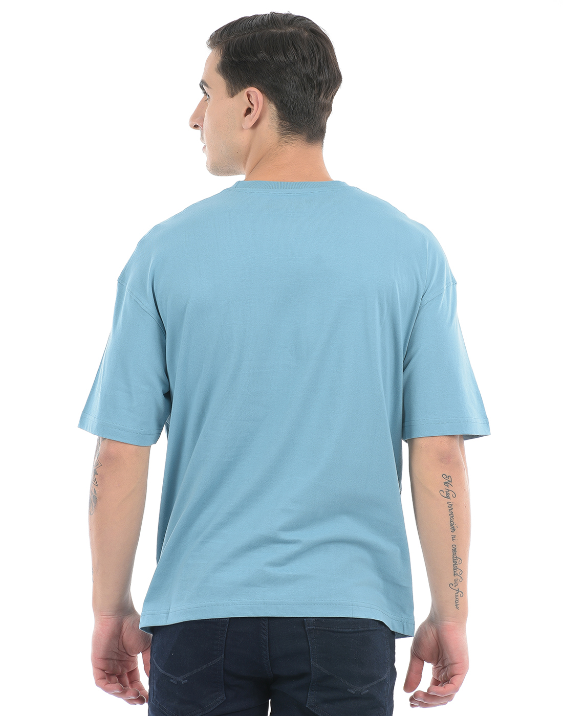 Oneway Unisex Solid Sky Blue T-Shirt
