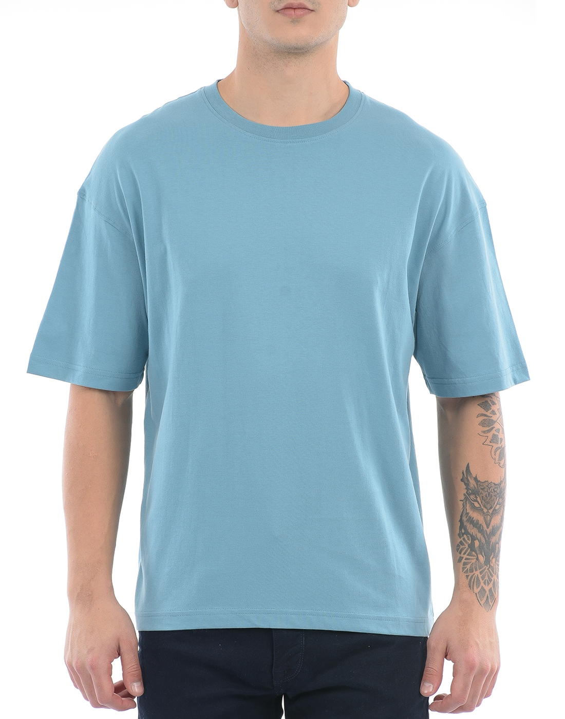 Oneway Unisex Solid Sky Blue T-Shirt