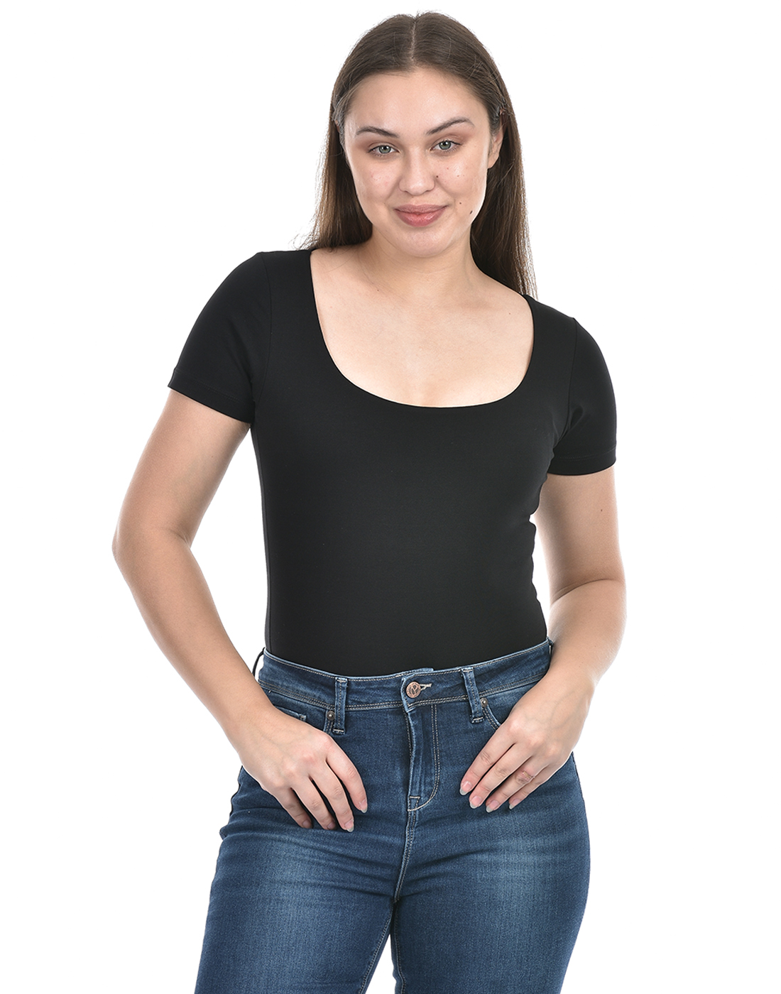 Oneway Women Solid Black Bodysuit