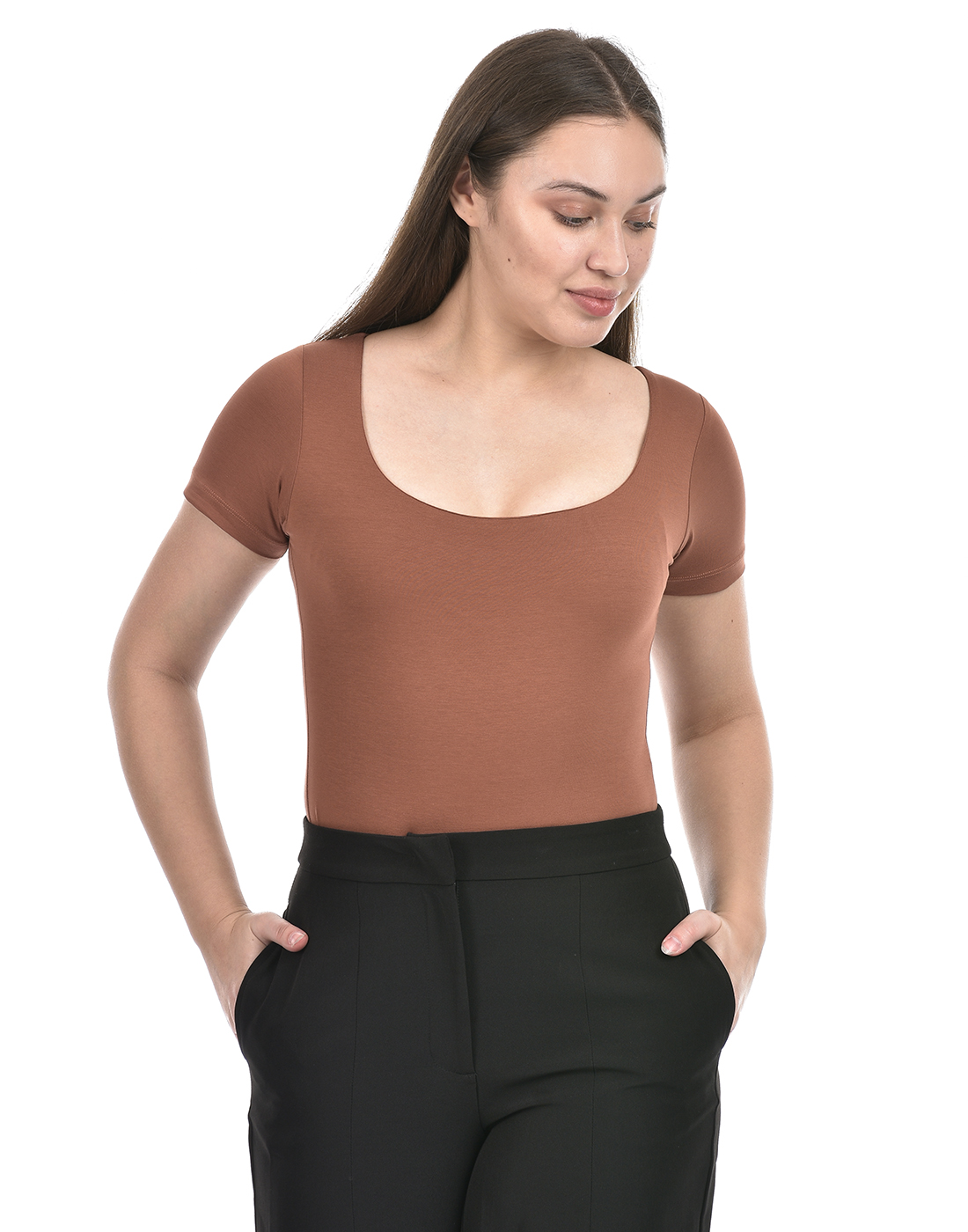Oneway Women Solid Brown Bodysuit