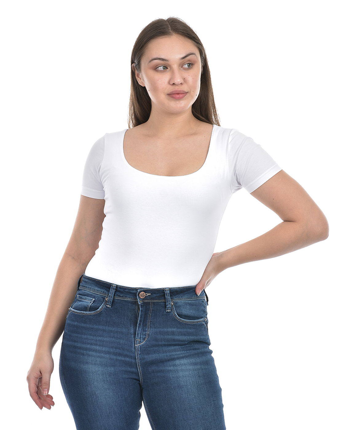 Oneway Women Solid White Bodysuit