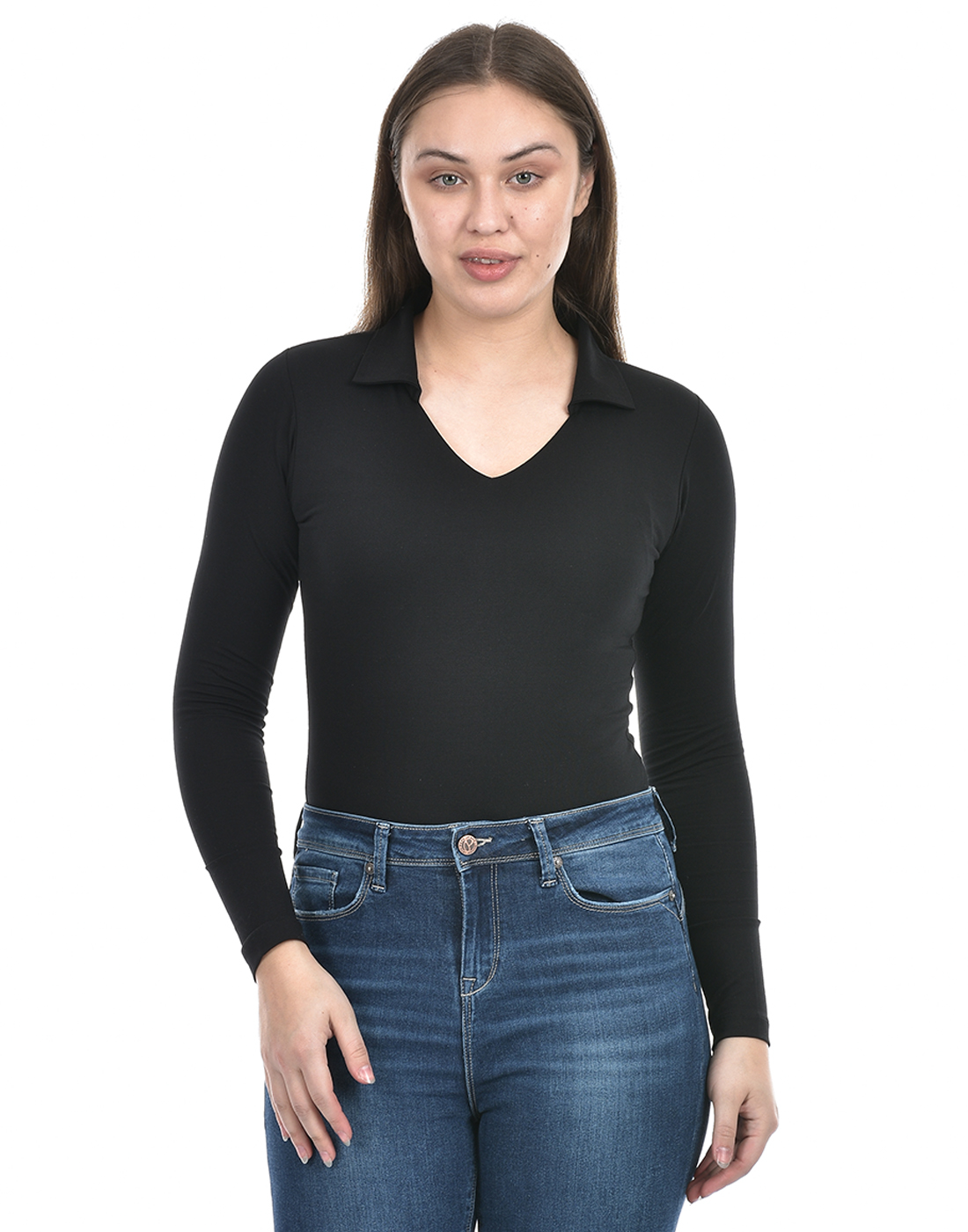 Oneway Women Solid Black Bodysuit
