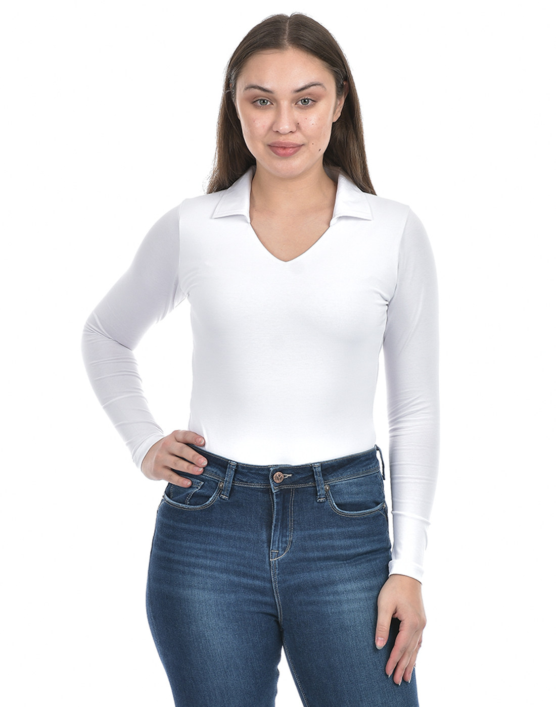 Oneway Women Solid White Bodysuit