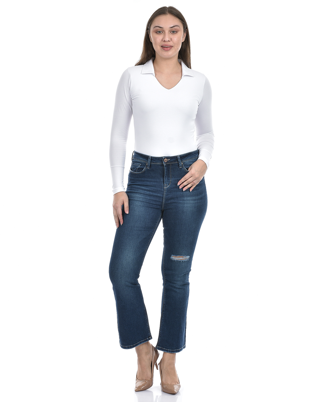 Oneway Women Solid White Bodysuit