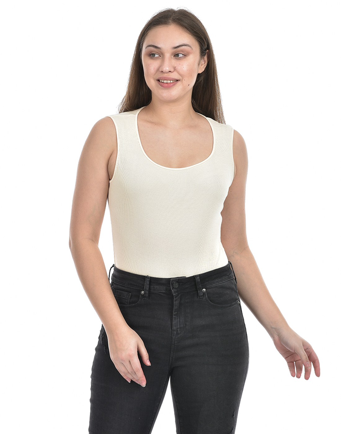 Oneway Women Solid Cream Bodysuit