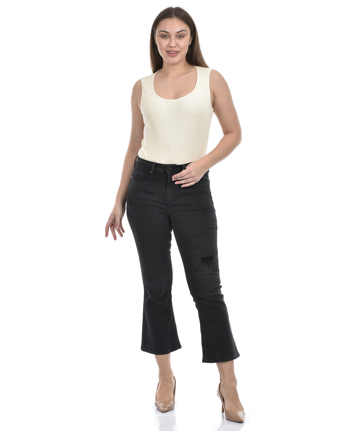 Oneway Women Solid Cream Bodysuit