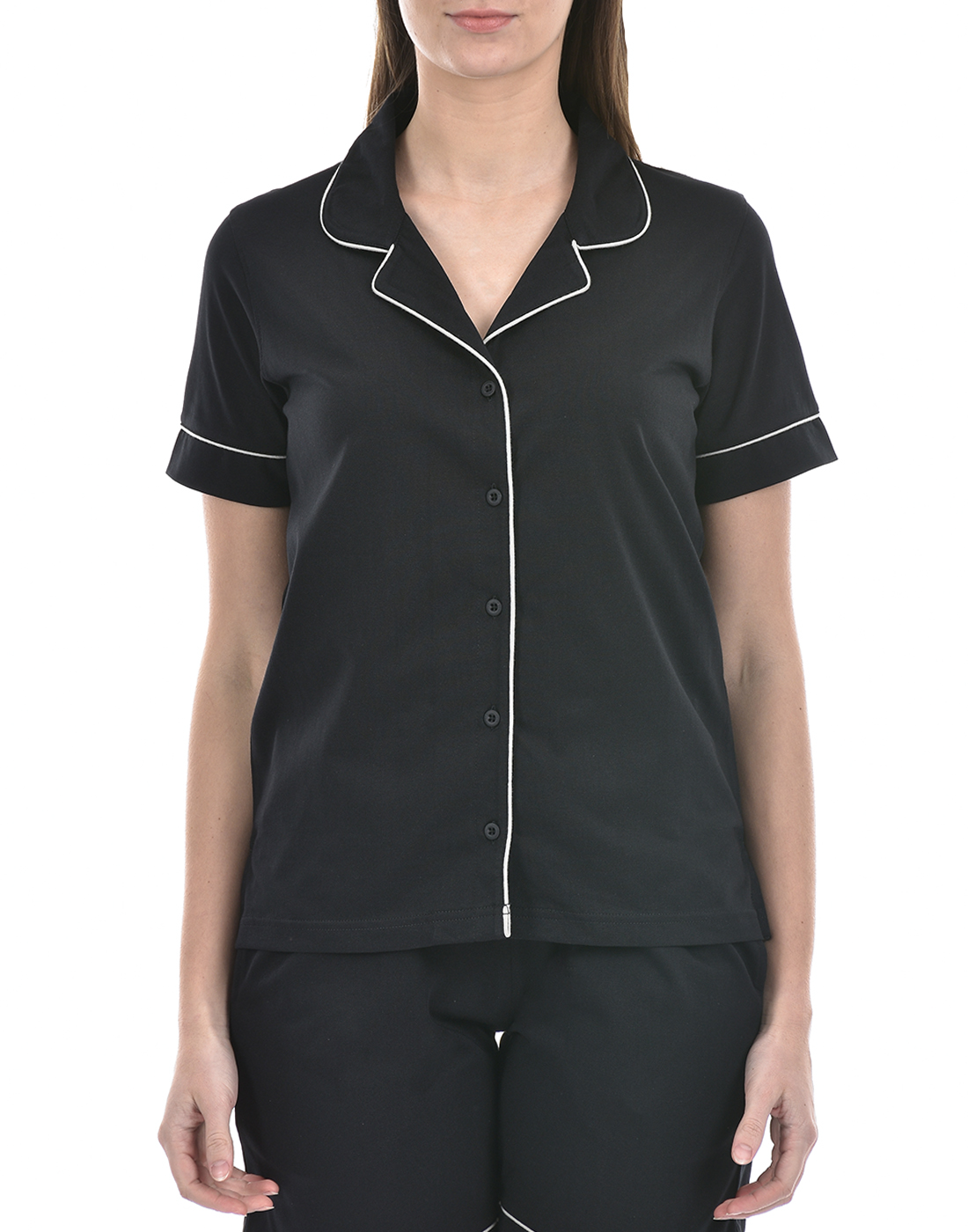 Oneway Women Solid Black Night Suit