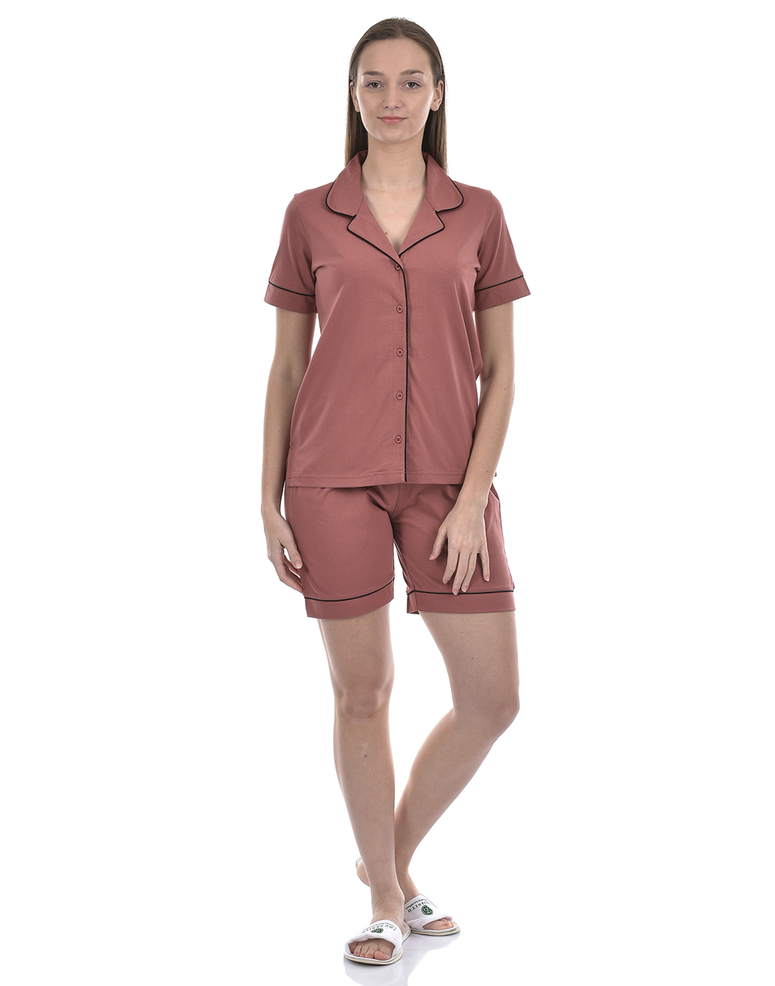 Oneway Women Solid Pink Night Suit