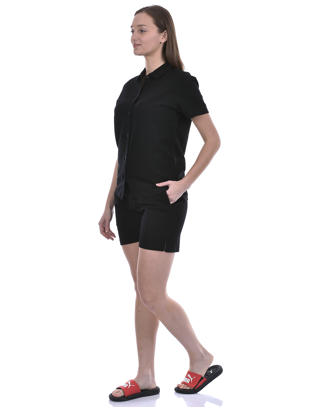 Oneway Women Solid Black Co-Ord Set