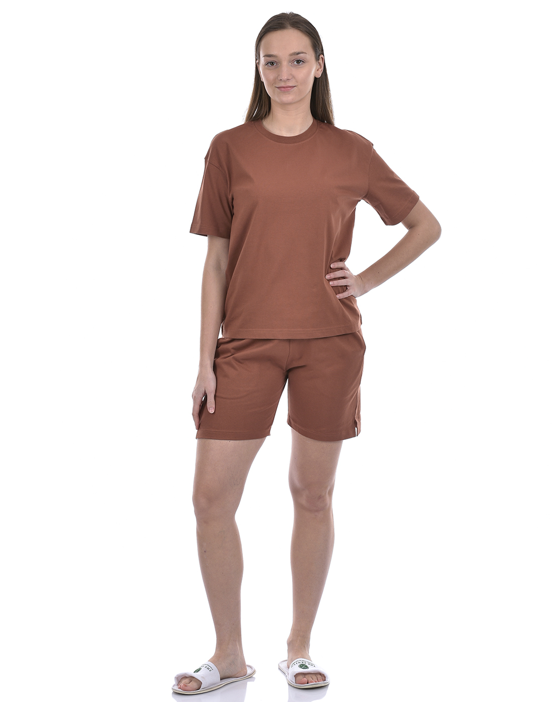 Oneway Women Solid Brown Night Suit