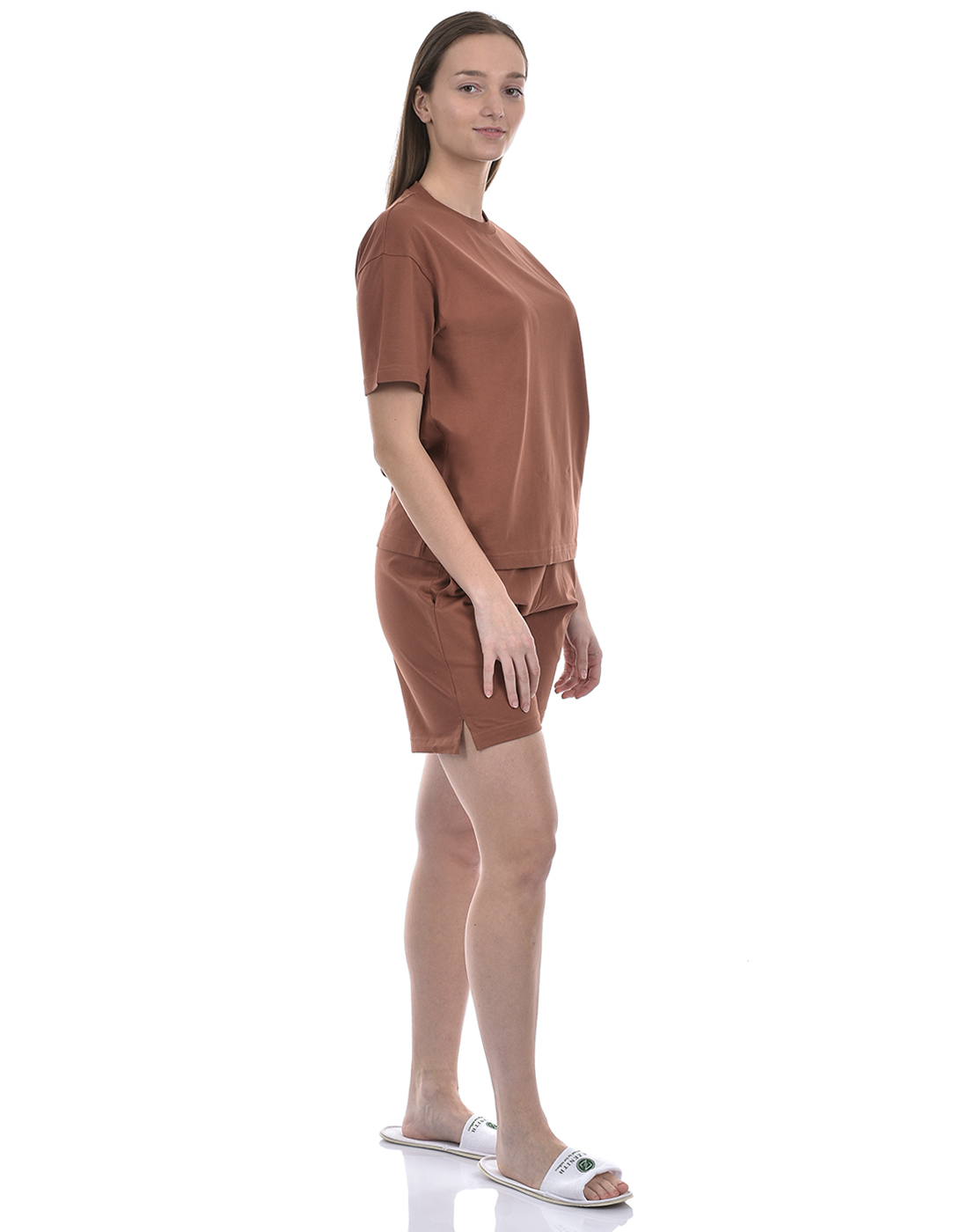 Oneway Women Solid Brown Night Suit