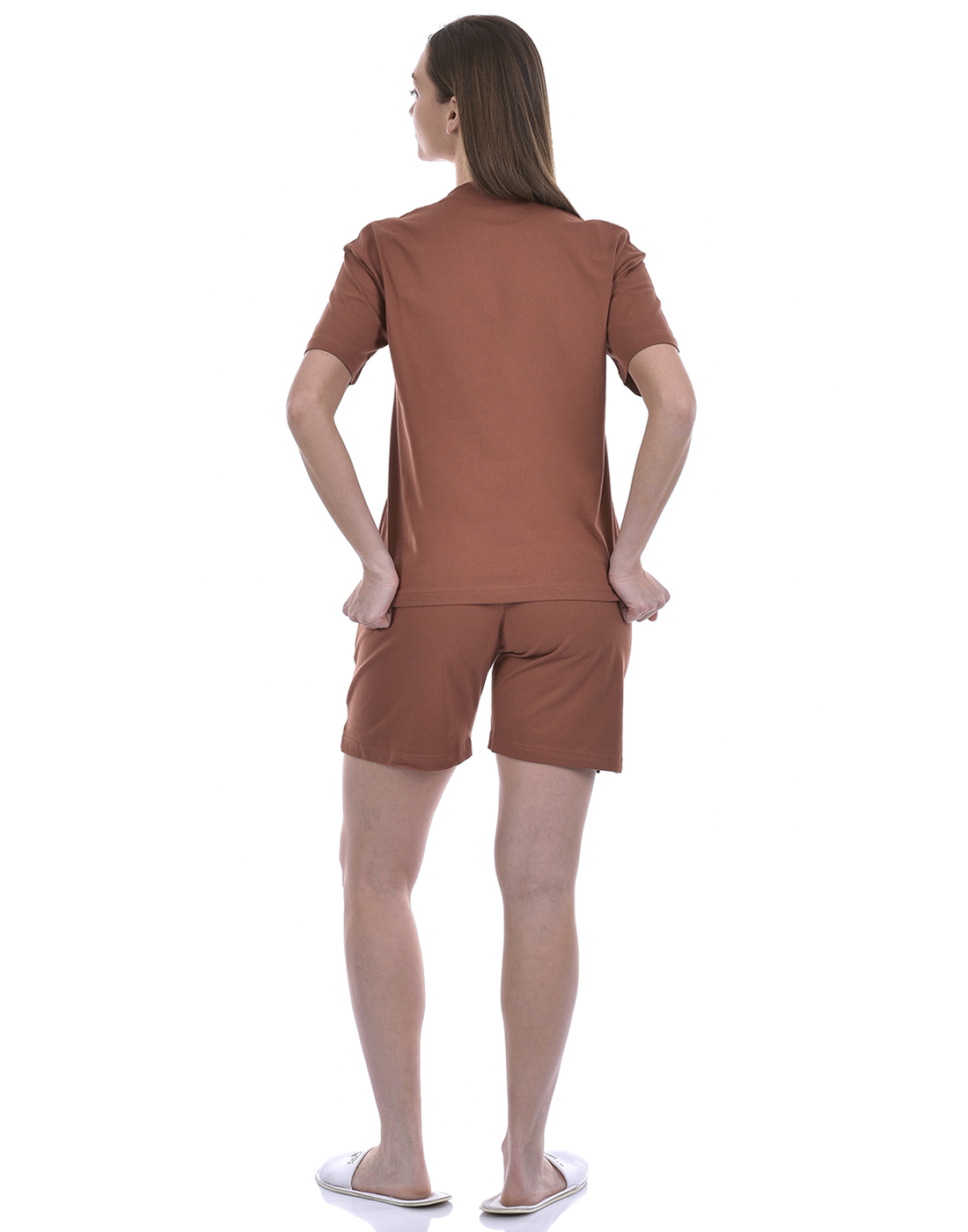 Oneway Women Solid Brown Night Suit
