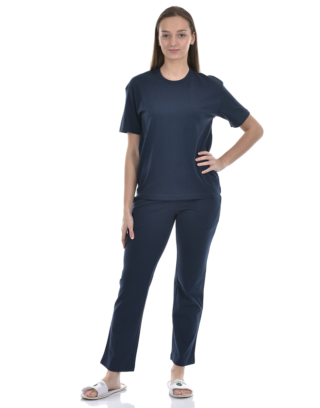 Oneway Women Solid Navy Night Suit