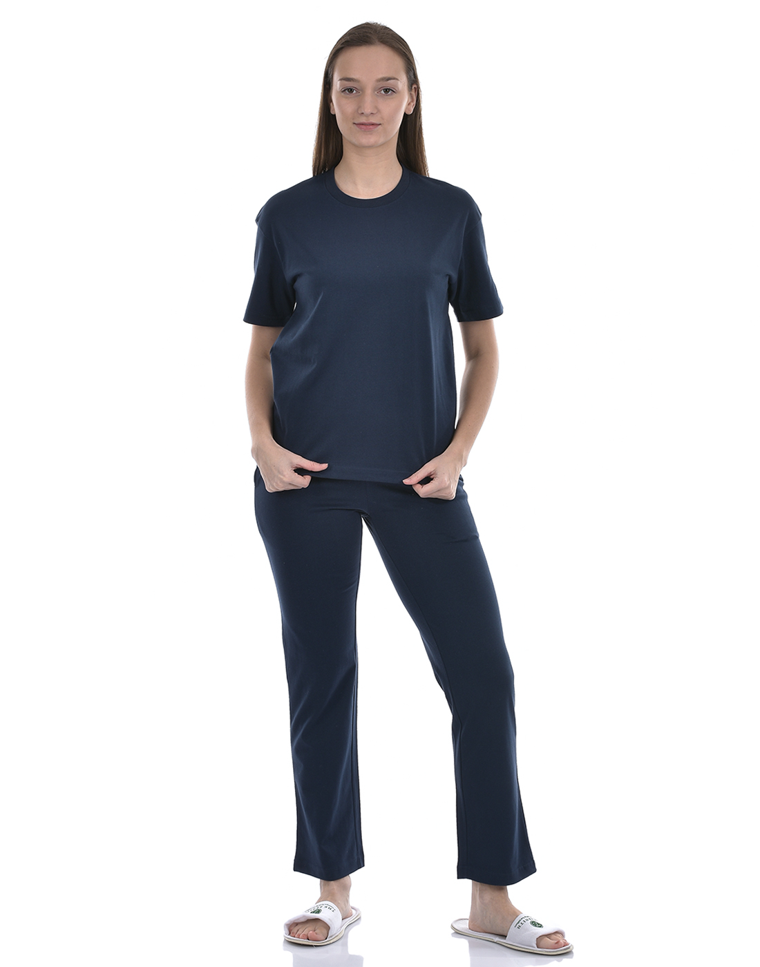 Oneway Women Solid Navy Night Suit