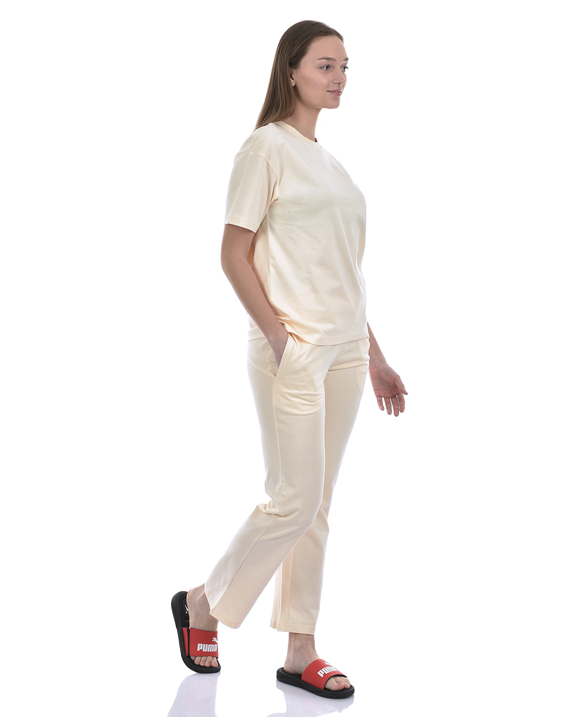 Oneway Women Solid Cream Night Suit