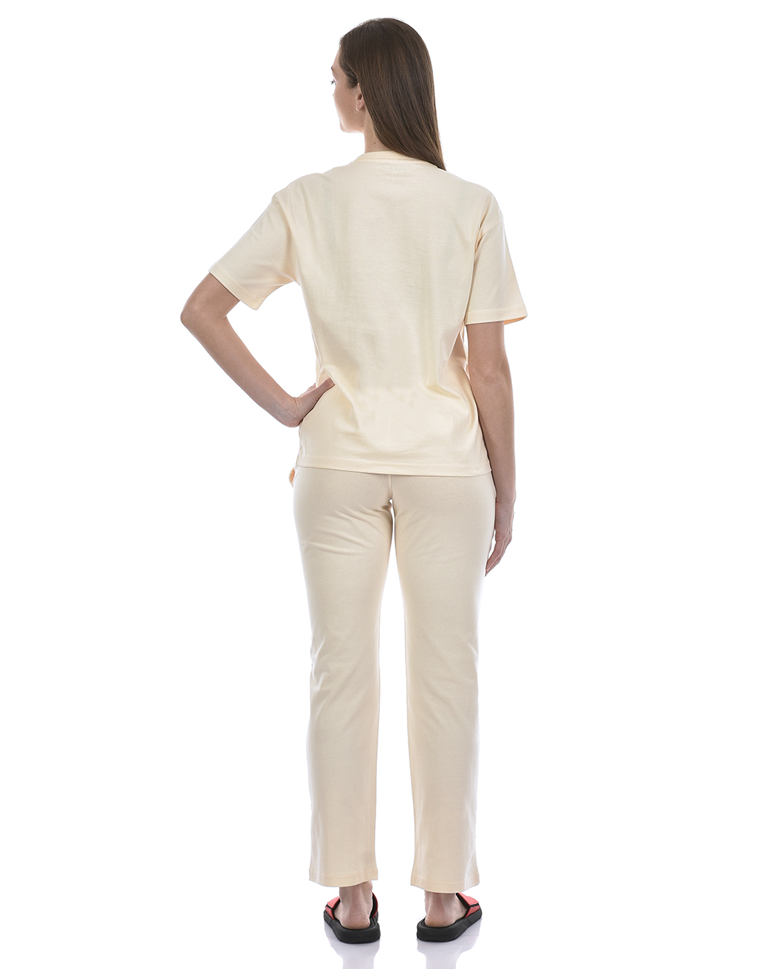 Oneway Women Solid Cream Night Suit