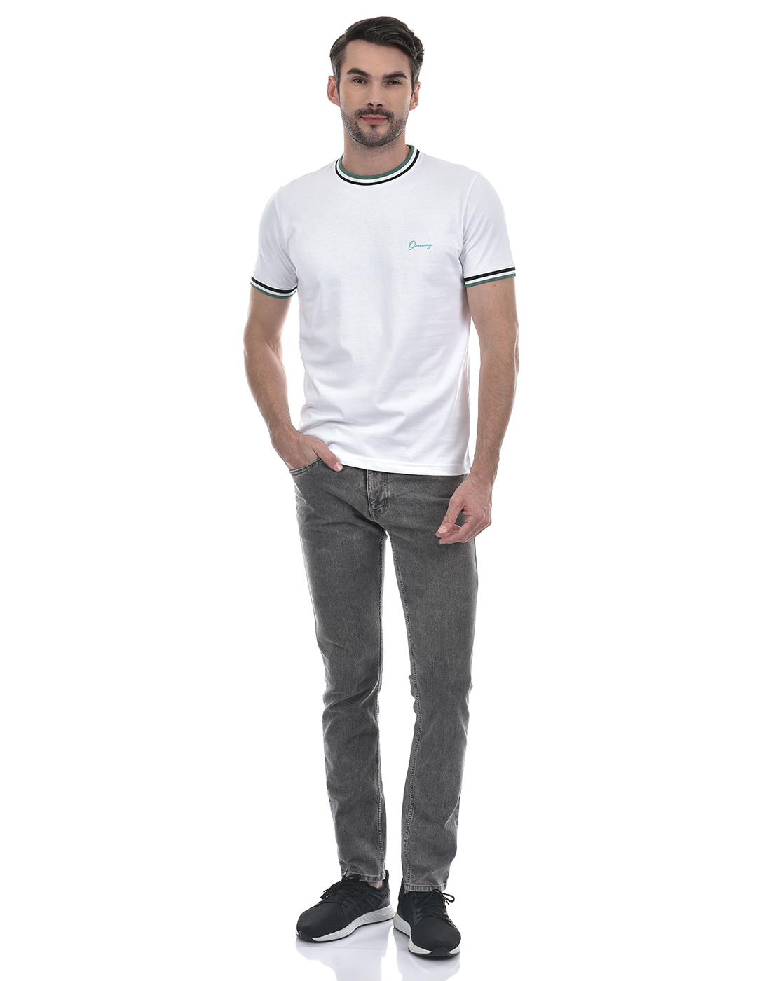 Oneway Men's Half Sleeve Regular Fit White Round Neck T-Shirt