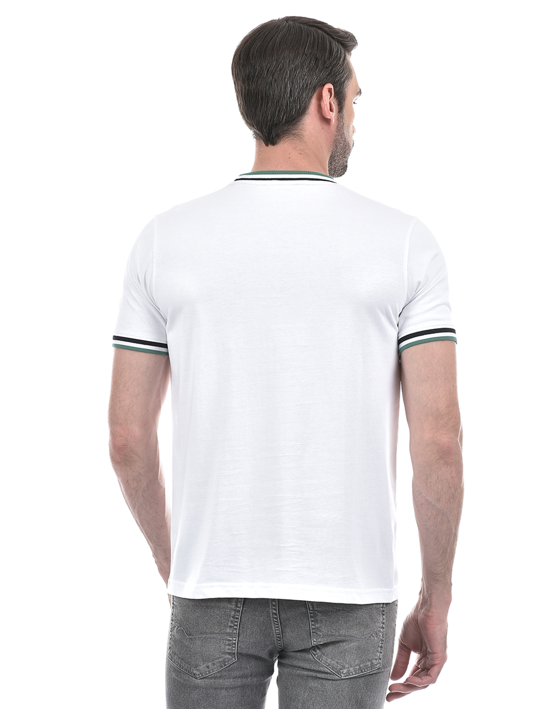 Oneway Men's Half Sleeve Regular Fit White Round Neck T-Shirt